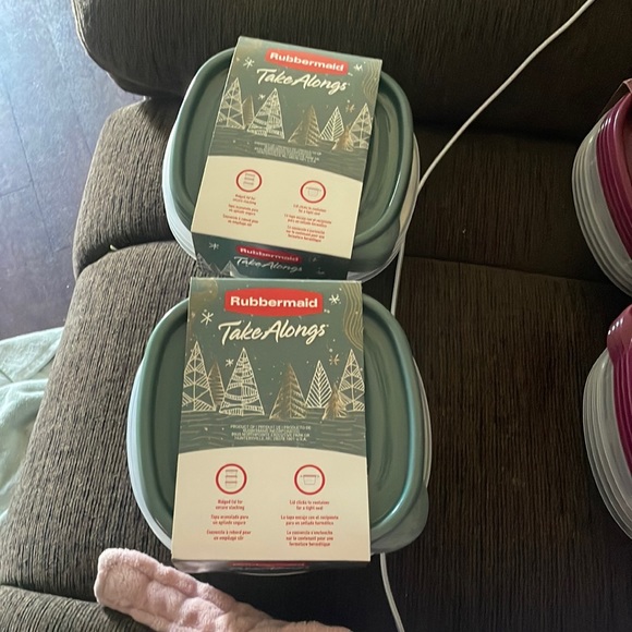 (2)Rubbermaid Take Alongs 5 Cups Deep Square Container Storage Blue Spruce (4ct) - Picture 2 of 2